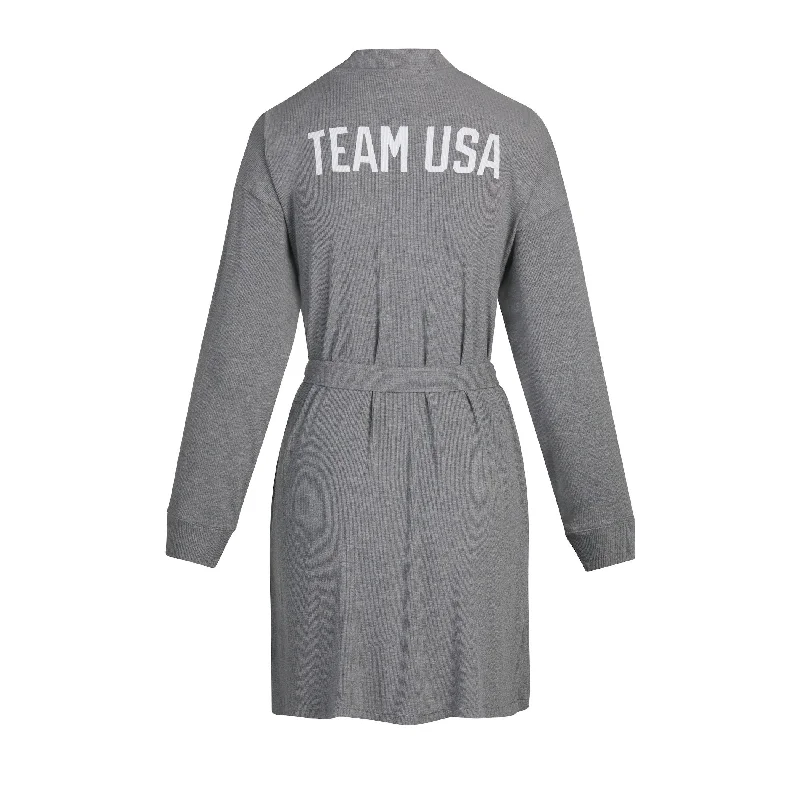 OLYMPIC CAPSULE RIB ROBE | HEATHER GREY