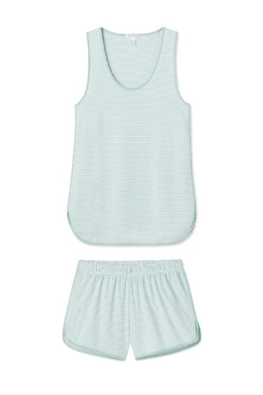 Best Seller Pima Tank-Short Set in Parisian Green