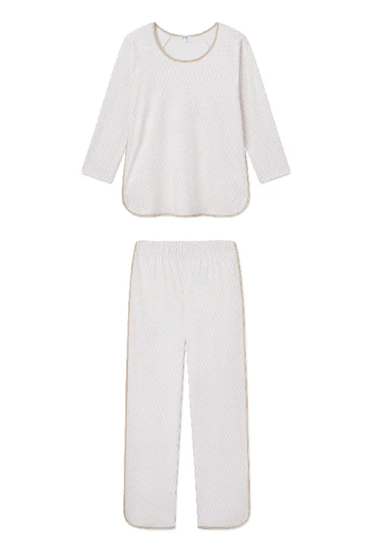 Weekend Savings Delight Pima Long-Long Set in Sandstone Blockprint