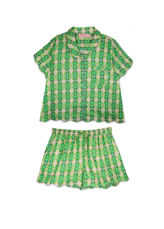 Scalloped PJ Set Green