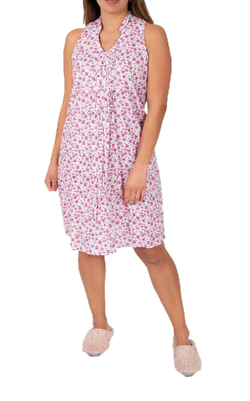Unbeatable Deal Schrank 100% Cotton Nightgown Sleeveless in Pink Floral SK283