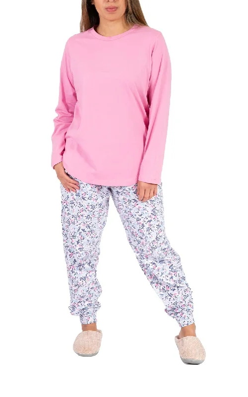Super Savings Schrank 100% Cotton Flannelette Pyjama with Long Sleeve in Pink Floral Brooke SK501B