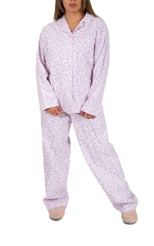 Shop Now Schrank 100% Cotton Flannelette Pyjama with long Sleeve and Long Pant in Pink Floral Rita SK135