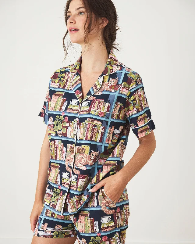 Weekend Deals That Amaze Secret Library - Short PJ Set - Hideaway Blue