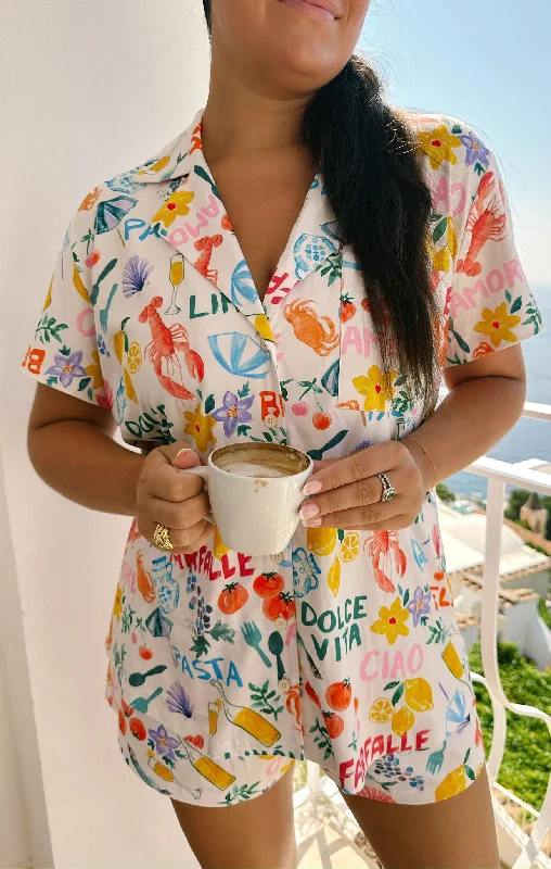 Weekend Shopping Bliss Sunday Morning PJ Set ~ Italian Picnic Jersey