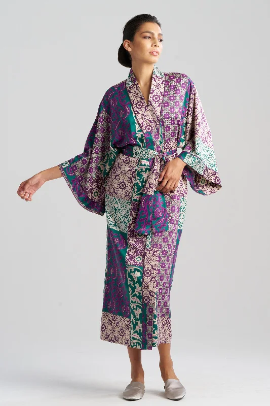 Celebrate the Weekend with Discounts TAPESTRY Long Robe in Purple Multi