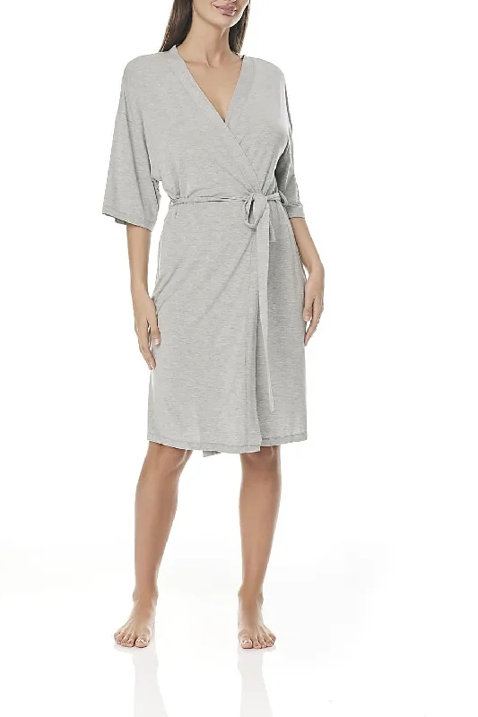 Tavia Grey Bamboo Robe