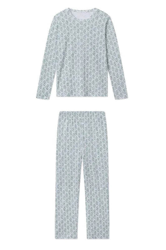 Weekend Offers That Dazzle Pima Crew Long-Long Set in Topiary Medallions