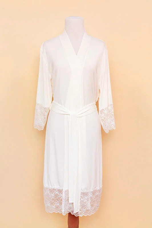 Weekend Discounts to Savor Ultra Soft Bamboo Lace Robe