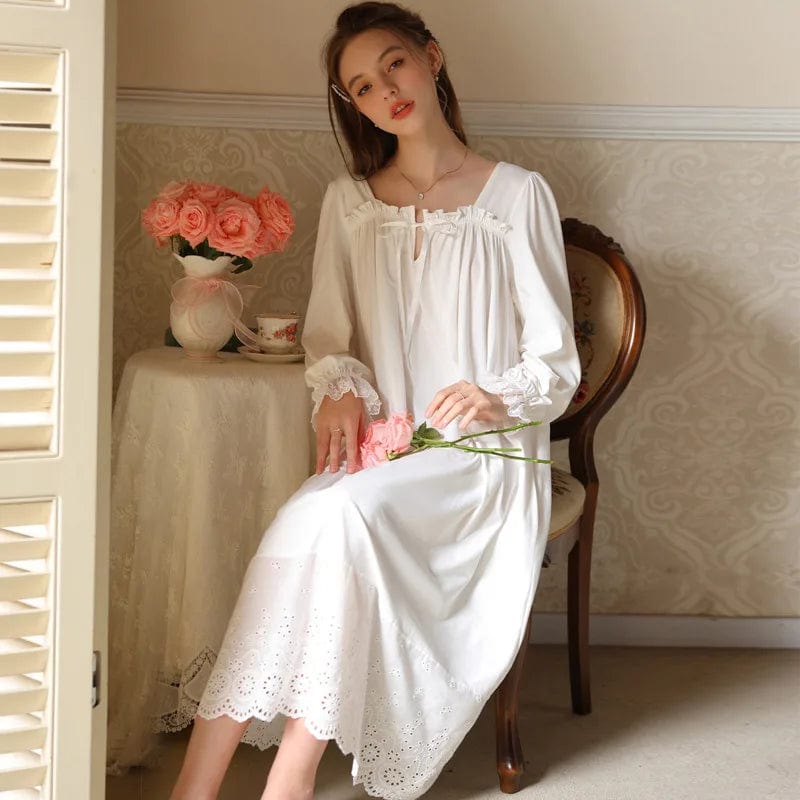 Mega Sale Sheila Cotton Butterfly Sleepwear, White or Peach