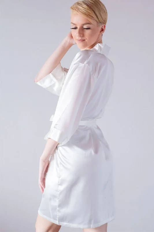 Weekend Deals That Please White Satin Bride Robe