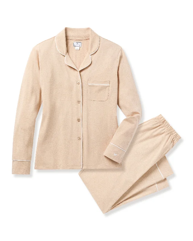 Overstock Clearance Women's Pima Pajama Set in Camel