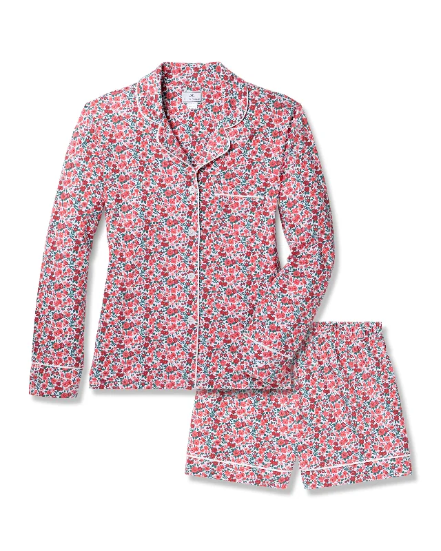 While Supplies Last Women's Pima Long Sleeve Short Set in Fleurs des Bois
