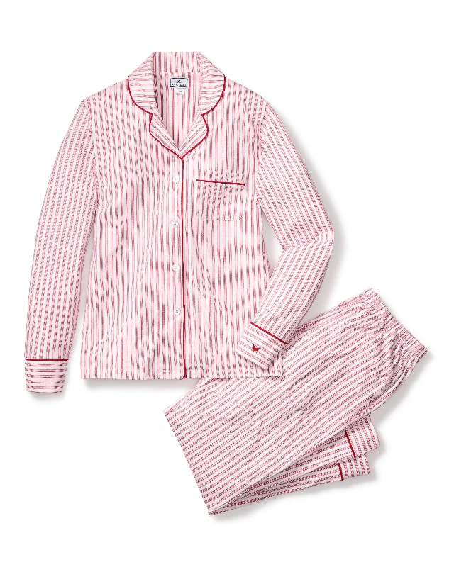 The Best Deal Women's Pima Pajama Set in Antique Red Ticking