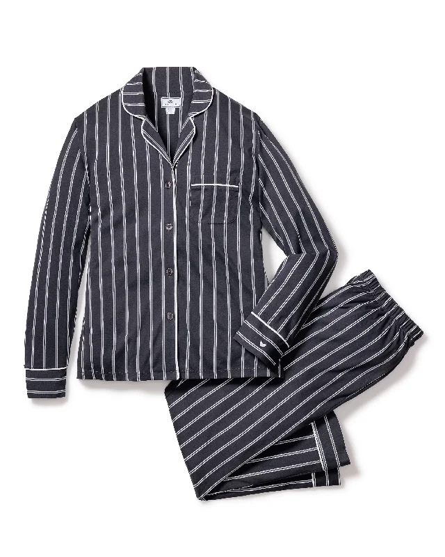 Weekend Offers That Please Women's Pima Pajama Set in Grey Stripe