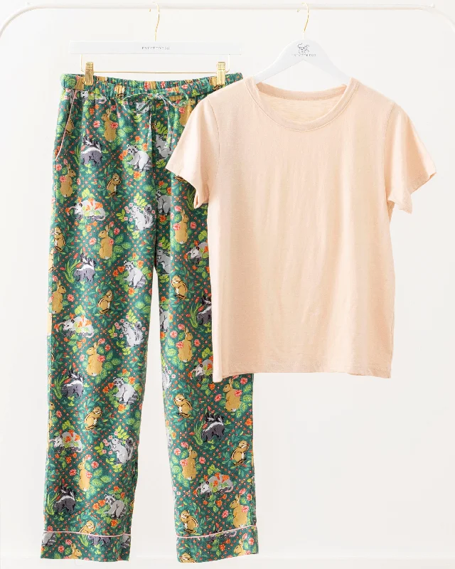 Great Bargain Woodland Critters - T-Shirt & Flannel PJ Pants Set - Fern