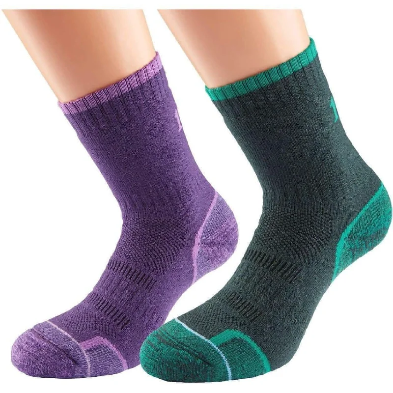 Weekend Deals That Wow 1000 Mile Walking Twin Pack Womens Socks - Purple