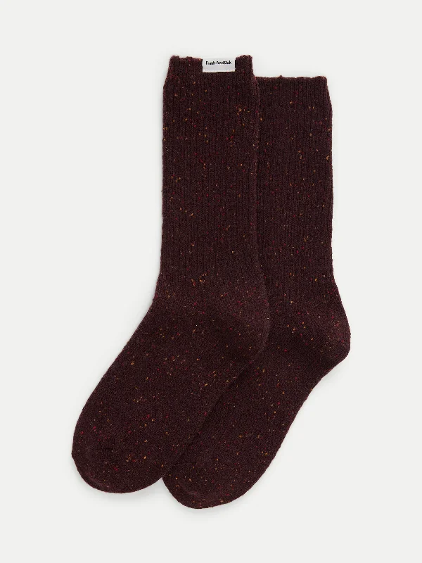 The Donegal Winter Socks in Dark Plum