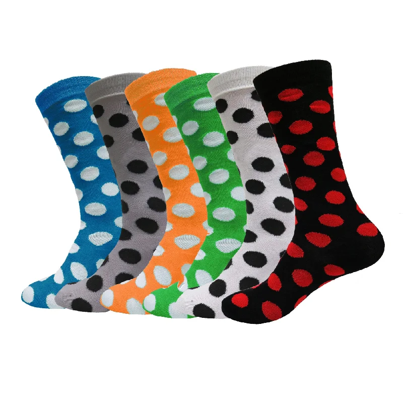Great Deal 3 or 6 Pairs Women's Casual or Dress Polka Dot Crew Socks