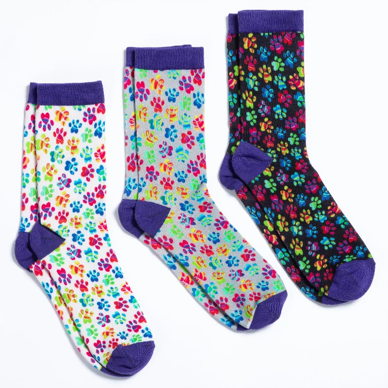 Weekend Deals to Brighten Your Day Celebration Paws Crew Socks - Set of 3