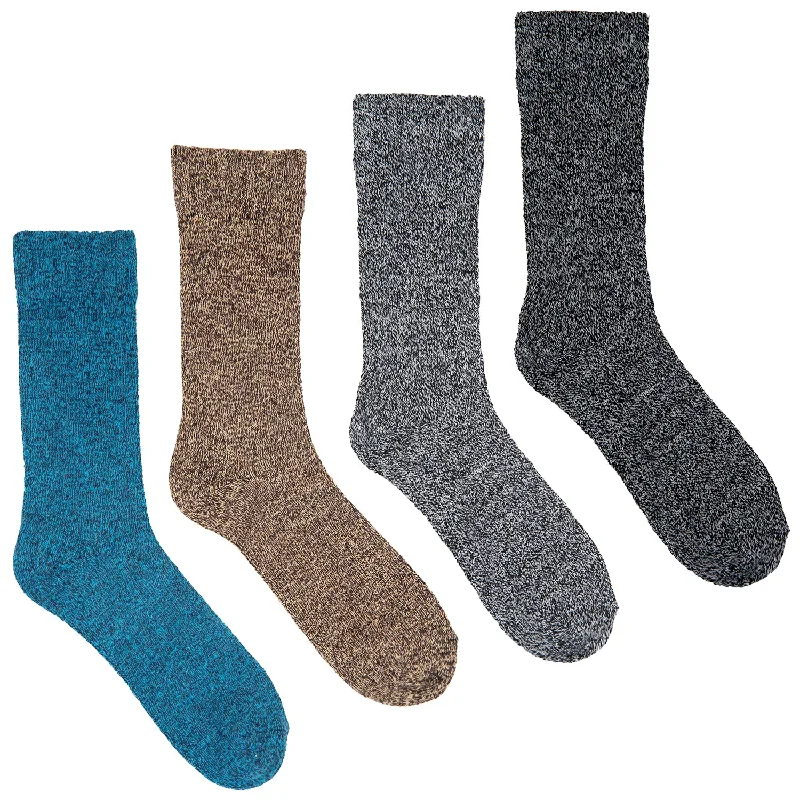 Super Bargain 4 Pack Clear Creek Men's Marled Crew Socks Shoe Size 10-13