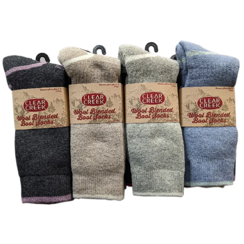 Weekend Offers That Shine 4-Pack Clear Creek Wool Blended Boot Socks Women's Shoe Size 5-9