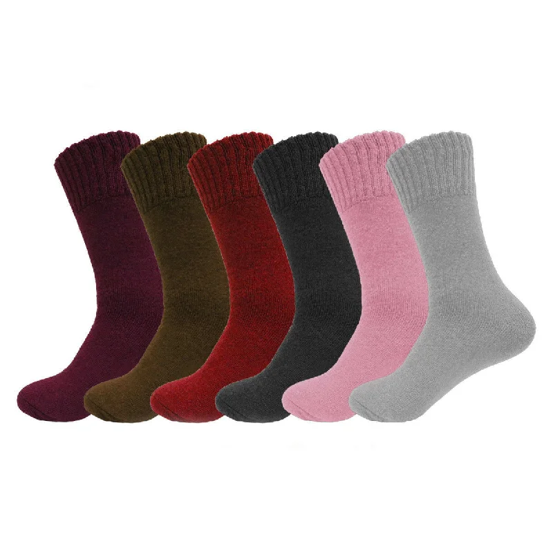 Weekend Discounts to Grab 4 Pairs Women's Super Warm Heavy Crew Thermal Merino Wool Winter Socks 9-11