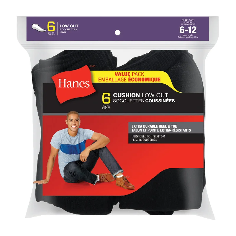 Men's 6Pk Hanes Low Cut