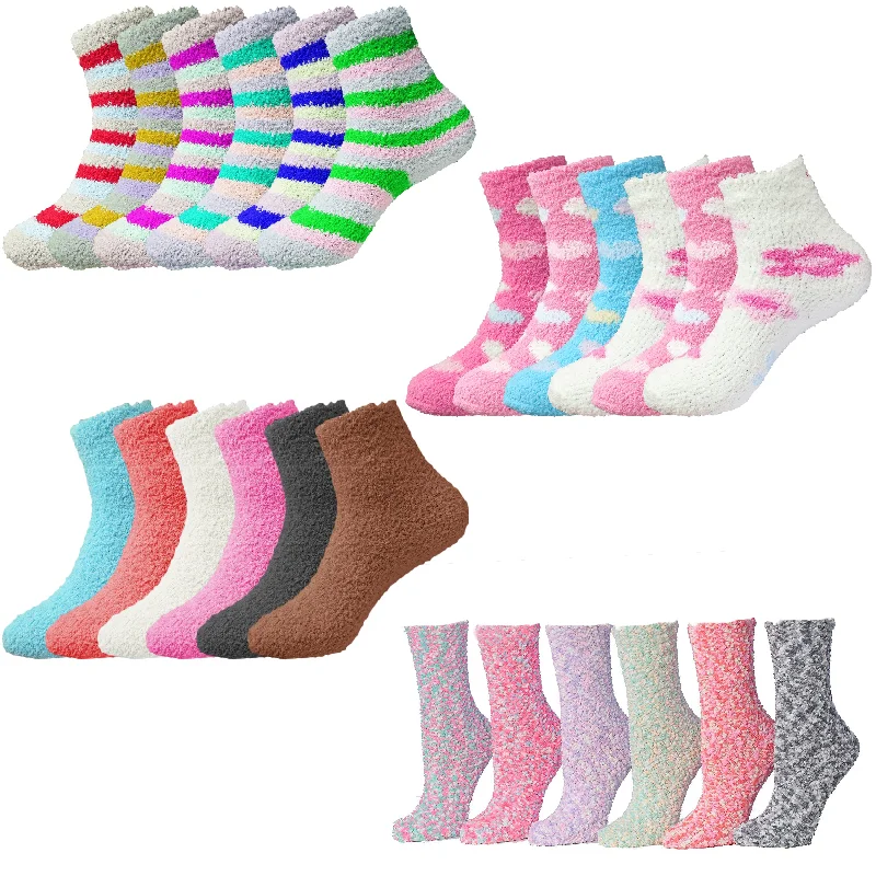 Weekend-Only Price Drops 6 Pairs of Women's Bed Room Slipper Socks | Soft & Comfy Fuzzy Multicolor Patterned Winter House Socks Weekend-Only Price Drops 6 Pairs of Women's Bed Room Slipper Socks | Soft & Comfy Fuzzy Multicolor Patterned Winter House Socks