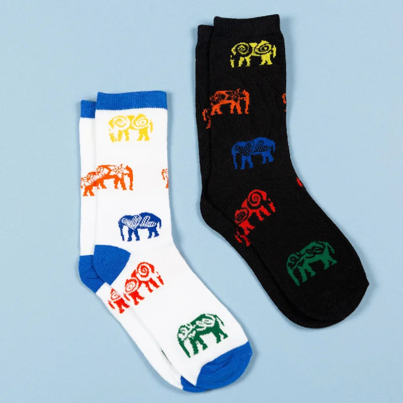 Can't Beat Elephant Love Socks - Set of 2