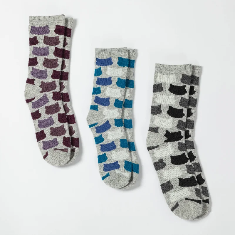 Early Bird All Over Cats Alpaca Socks
