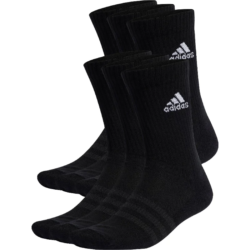 Hurry Up adidas Cushioned (6 Pack) Crew Training Socks - Black