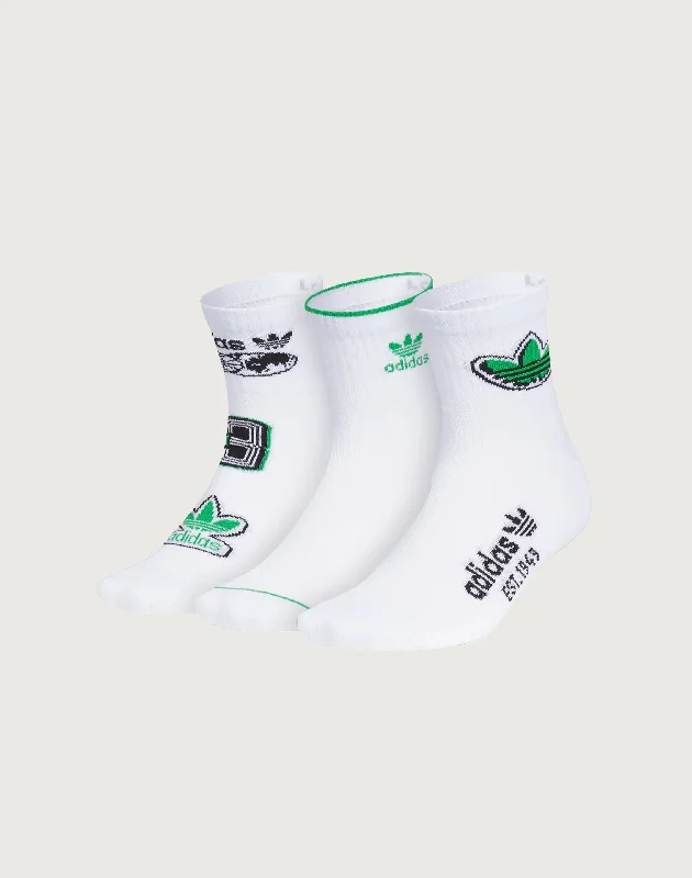 Steal Deal Adidas Worldwide Quarter Crew Socks 3-Pack
