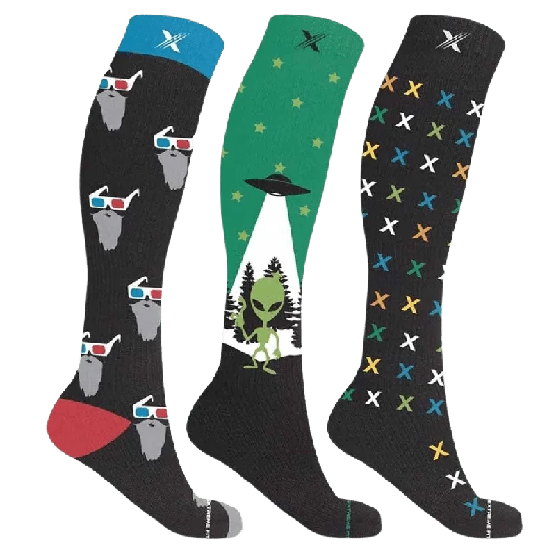 Weekend Offers That Shine Glow in the Dark Compression Socks (3-Pairs)