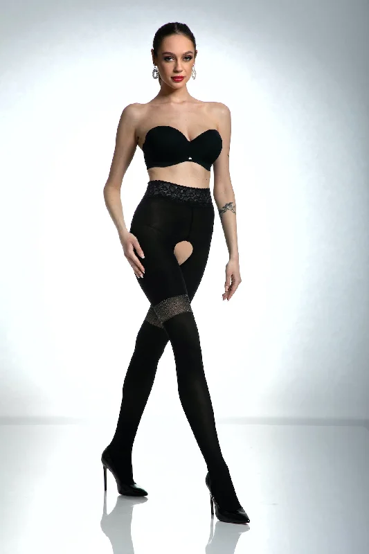 The Best Deal Amour Glamour Crotchless Tights 80 Den