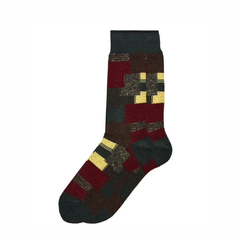 Weekend Savings Delight Anonymous Ism Patchwork Crew Socks Moss