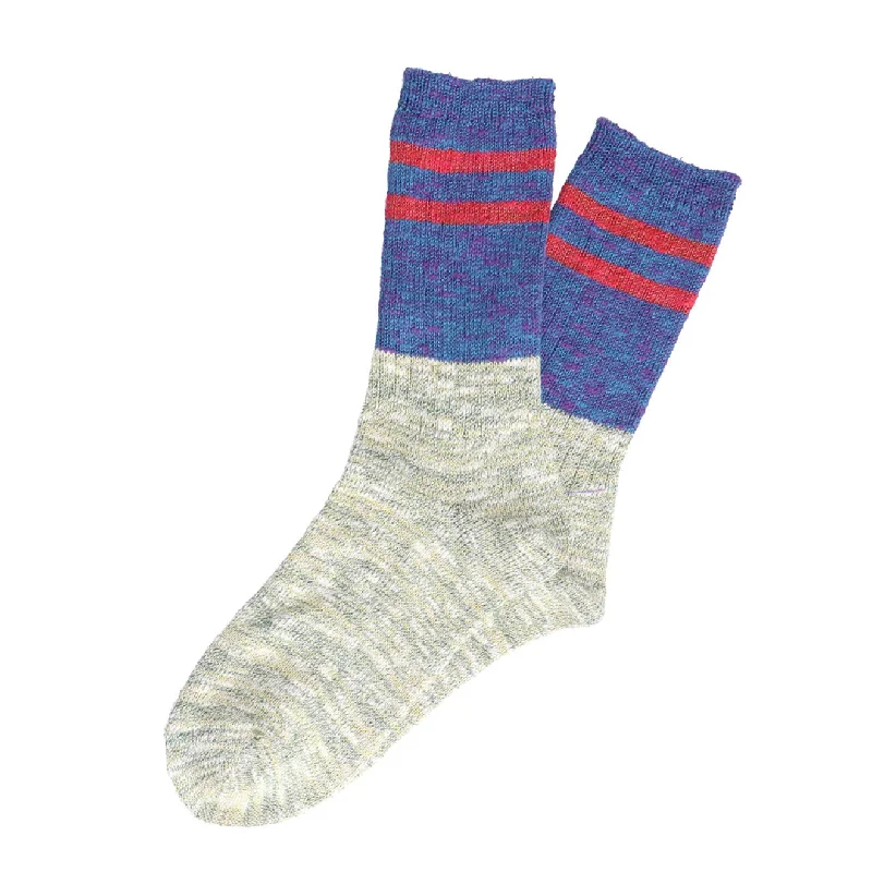 Amazing Value Anonymous Ism Slub Stripes Sock Crew Indigo