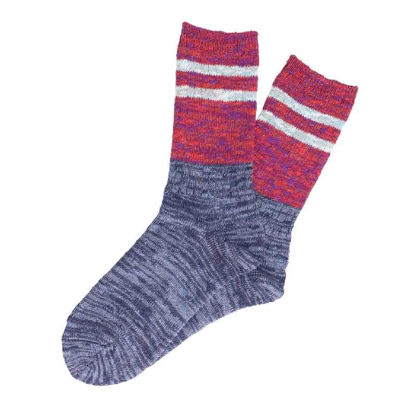 Weekend Discounts to Enjoy Anonymous Ism Slub Stripes Sock Crew Red