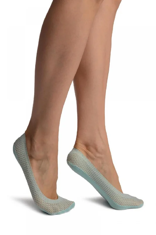 Mega Discount Azure Blue Snake Skin, Silver Lurex With Silicon Heel & Bottom Footies