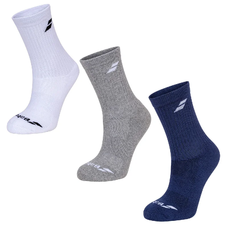 Weekend Bargains to Indulge In Babolat Junior Socks 3 Pack White Grey Estate Blue
