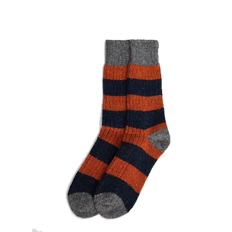 Barbour Houghton Stripe Sock Navy/Ginger