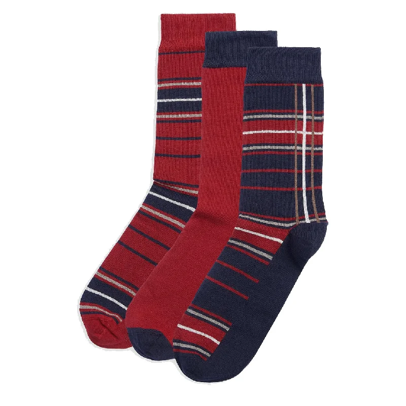 Weekend Bargains to Snag Barbour Tartan Sock Gift Box Cranberry