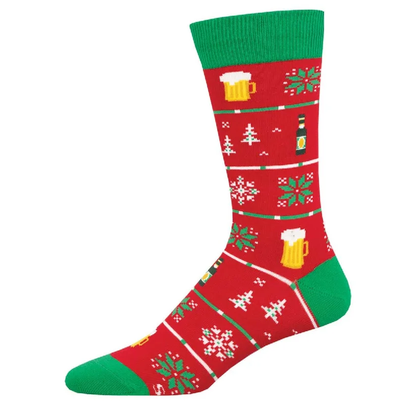 Overstock Clearance Beer Sweater Men's Crew Socks