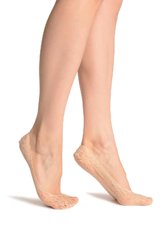 Epic Value Beige Crochet Floral Lace Footies