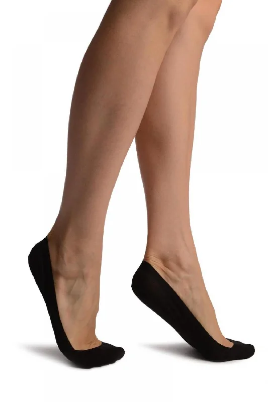 Extra Savings Black All Over Cotton With Silicon Heel Footies
