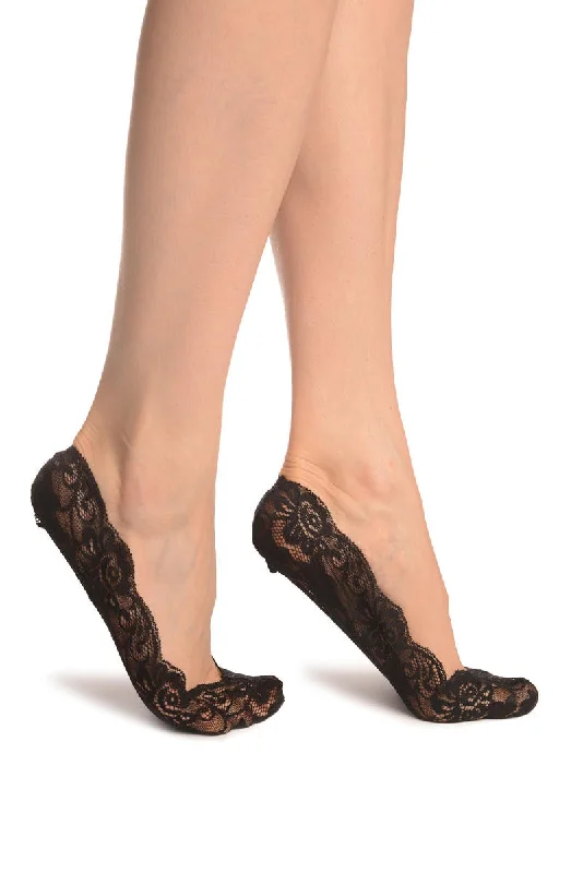 Amazing Value Black All Over Floral Lace Footies
