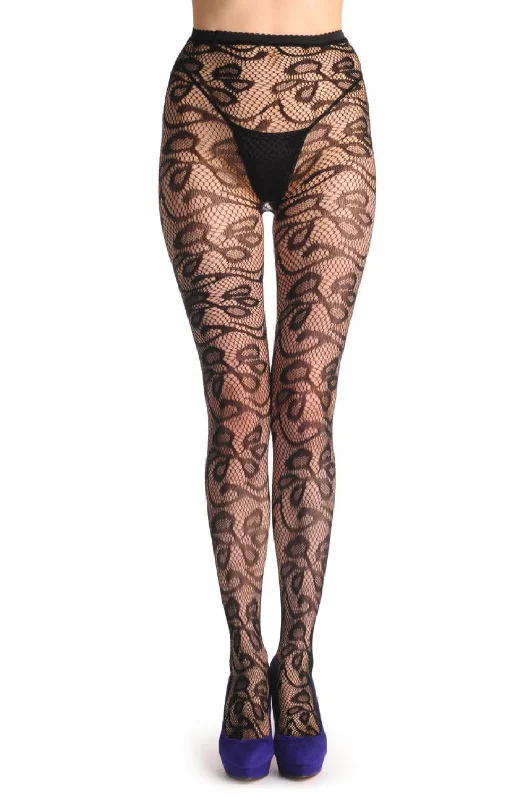 Extra Discount Black Large Water Flowers Lace