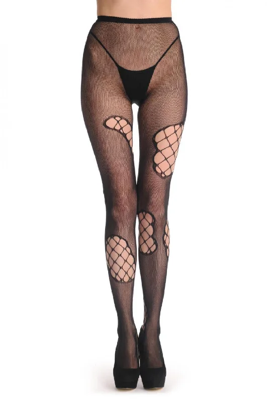 Midnight Sale Black Net With Large Mesh Asymmetrical Panels
