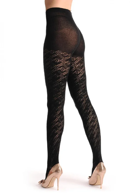 Extra Savings Black Rombs Lace Cashmere 200 Den
