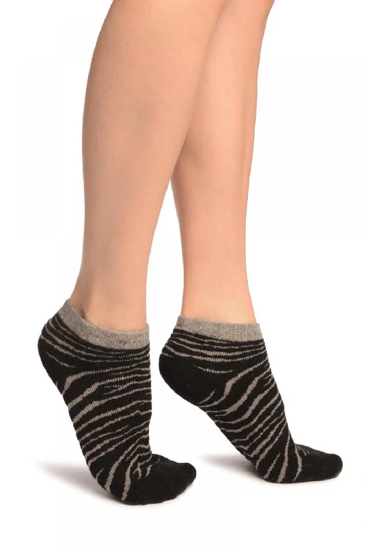 Buy Today Black Zebra Angora Footies Socks